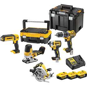 DEWALT 5-DELNI SET AKU ORODJA 18V 5.0 Ah Z DVEMA KOVČKOMA DCK500P3T